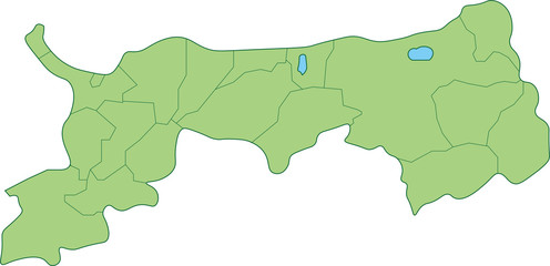 鳥取県の地図_市町村ごとに色を変えられます