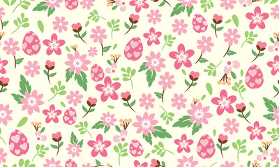 Unique Motif of Easter egg background, for wrapping paper pattern of leaf and flower.