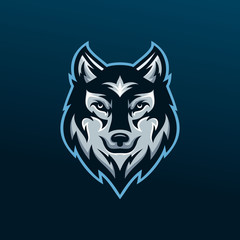 Wild wolf esport mascot logo design vector illustration © nrsha