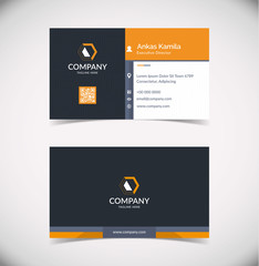 Modern Orange Geometric Business Card Template