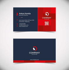 Modern Red Geometric Business Card Template