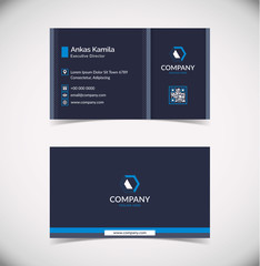 Modern Blue Geometric Business Card Template