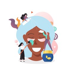 Naklejka premium Face care vector concept for web banner, website page