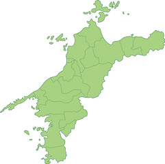 愛媛県の地図_市町村ごとに色を変えられます