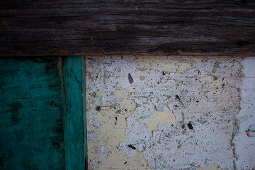 Marco de madera cafe, azul y blanco