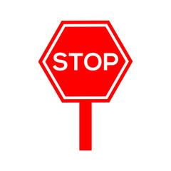 stop road sign isolated on white