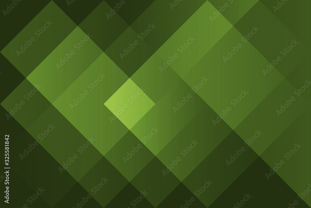 Wall mural abstract background overlap with concept basic shape diamond green color