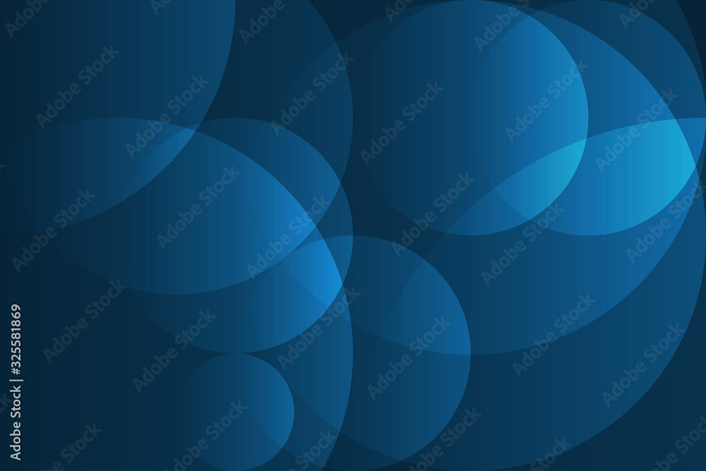 Poster abstract background overlap with concept basic shape circle blue color