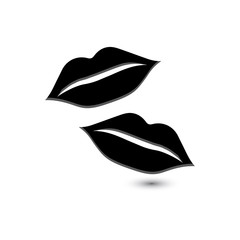 Lips icon cosmetic logo vector template