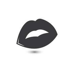Lips icon cosmetic logo vector template