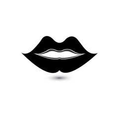 Lips icon cosmetic logo vector template