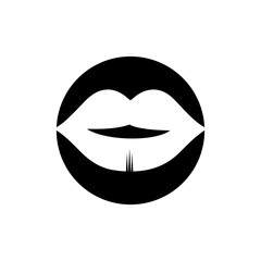 Lips icon cosmetic logo vector template