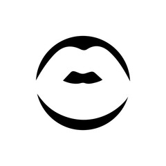 Lips icon cosmetic logo vector template