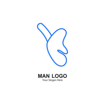 men's logo. logo with male sex illustration design with simple blue line art. for corporate symbols and men's health. modern template. illustration vector