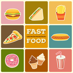 Fast food menu retro style
