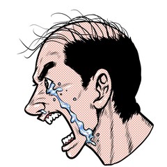 Profile of a man shouting