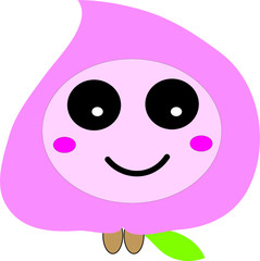 Vector of smiling peach