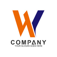 Obraz premium colorful letter W logo design template