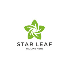 star logo leaf vector icon illustration for download