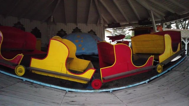Closed caroussel on a abandoned fairground, called B&ouml;hmischer Prater in Vienna.