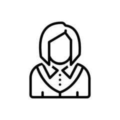 Black line icon for woman