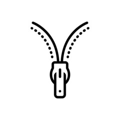 Black line icon for zipper