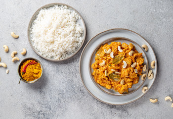 Tradishional Indian Food Lamb Korma with Cashew