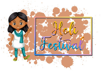 Happy Holi festival poster design with colorful background
