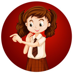 Fototapeta premium Cute girl on round background