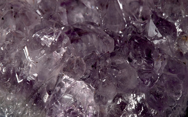 Crystal quartz, healing stone isolated on black background