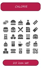 Modern Simple Set of calorie Vector filled Icons