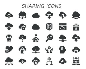 Modern Simple Set of sharing Vector filled Icons