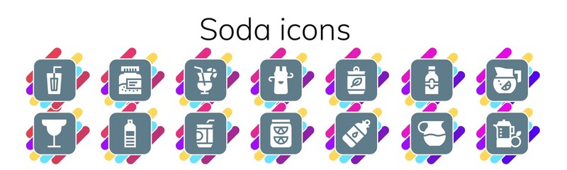 soda icon set