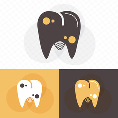 teeth icon for dentistry flat design