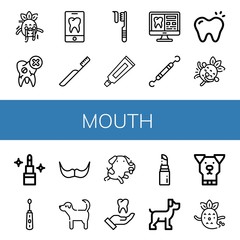 mouth simple icons set