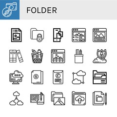 Set of folder icons