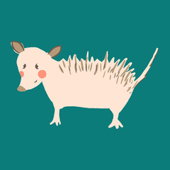 Vector Cute hand drawn cartoon animal. Flat element for you design, perfect for card, sticker, poster, packaging, t short print or baby cloth