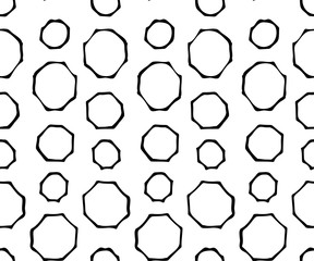 Obraz premium Seamless pattern with hand drawn octagons. Doodle. Vector illustration. EPS 10
