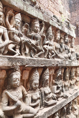Bas-relief on the Hidden Wall of Terrace of the Leper King, Angkor Wat, Cambodia