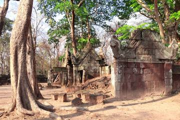 Fototapeta na wymiar Ruin of Prasat Krachap in Prasat Thom complex, Cambodia