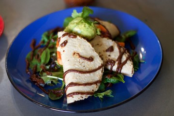 Sweet potato and mole vegetarian quesadilla