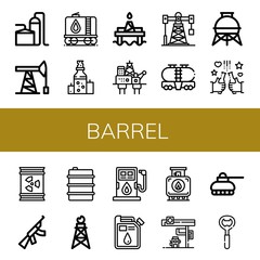 Set of barrel icons