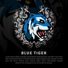 Blue tiger illustration