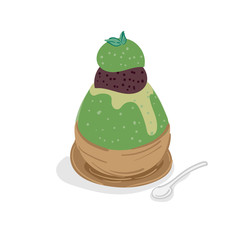 ice cream bingsu dessert drawing graphic object
