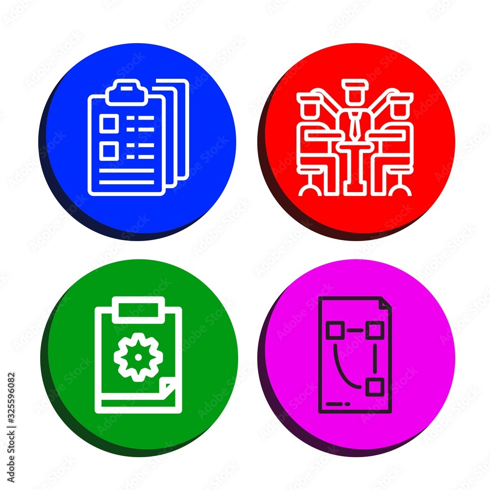 Poster task simple icons set