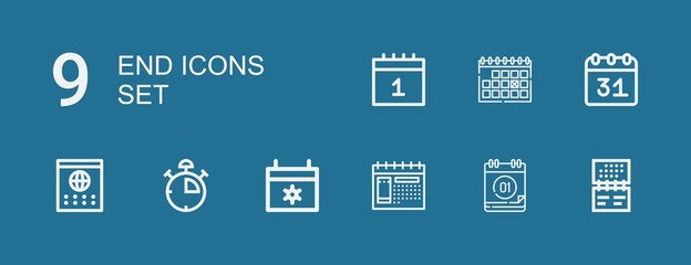 Editable 9 end icons for web and mobile