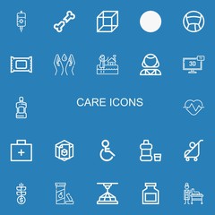 Editable 22 care icons for web and mobile