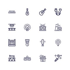 Editable 16 electric icons for web and mobile