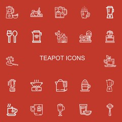 Editable 22 teapot icons for web and mobile