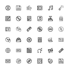 Editable 36 disc icons for web and mobile